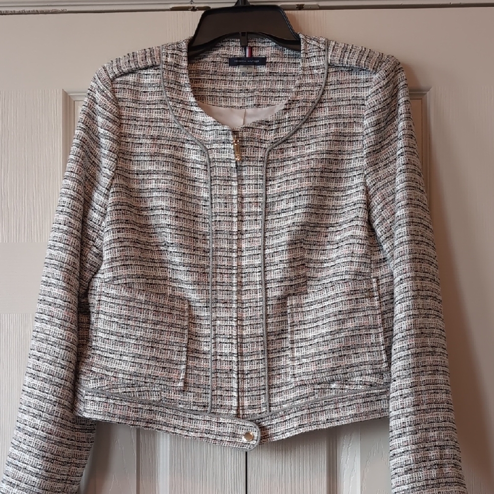 Tommy Hilfiger Black and White Tweed Blazer